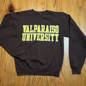 Champion Valparaiso Crewneck Sweatshirt Brown Size XS Unisex Long Sleeve Cotton‎